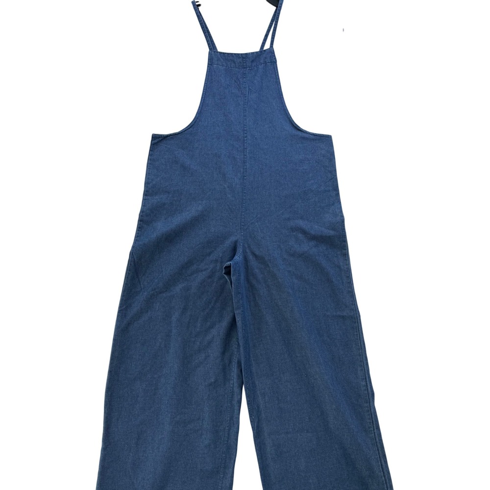No‎ Comment Girls XL(16) Blue Denim Jumpsuit Overalls Wide Leg Casual School